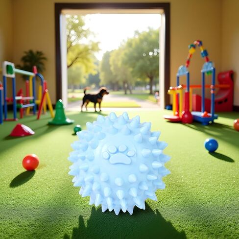 Dogs Spiky TPR Ball No Squeak Chew Toy Long Lasting for Aggressive Chewers Dogs Puppy Training Dogs Spiky Rubber Ball Toy Small No Squeak for Aggressive Heavy Chewers Small Dog Toy Balls (Blue) in Saudi Arabia