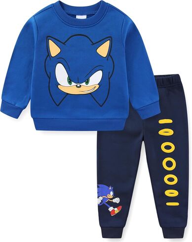 طقم سويت شيرت وسروال بياقة دائرية للأولاد من SEGA Sonic the Hedgehog مكون من قطعتين للأطفال الكبار in Saudi Arabia