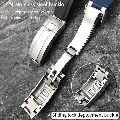 21 مللي متر 20 مللي متر جديد منحني نهاية معدنية أشرطة ساعات اليد فقط ل Datejust m126300 m126334 اكسسوارات الأسود المطاط سيليكون حزام in Saudi Arabia