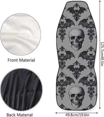أغطية مقاعد السيارة على شكل جمجمة قوطية مجموعة كاملة من 4 قطع سهلة التركيب، واقي المقعد الأمامي للهالوين، غطاء مقعد خلفي مقسم، ملحقات غطاء مقعد السيارات العالمي in Kuwait
