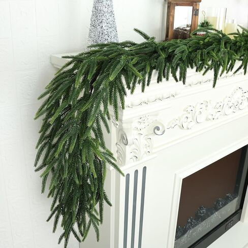 6FT Realistic Christmas Garland Pine Garland Real Touch Green Artificial Greenery Garland Artificial Pine Garlands,for Table Mantle Wall Indoor Outdoor Christmas All-Season Decorations in Saudi Arabia
