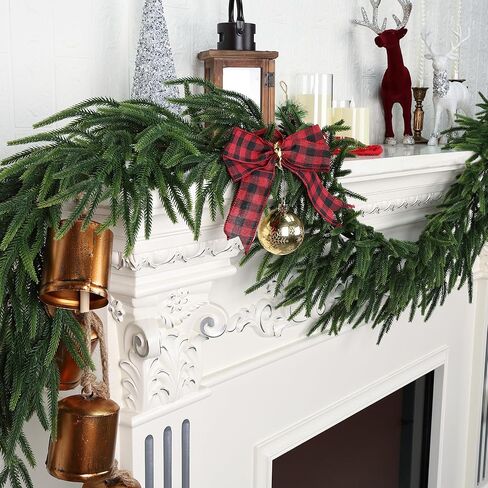 6FT Realistic Christmas Garland Pine Garland Real Touch Green Artificial Greenery Garland Artificial Pine Garlands,for Table Mantle Wall Indoor Outdoor Christmas All-Season Decorations in Saudi Arabia