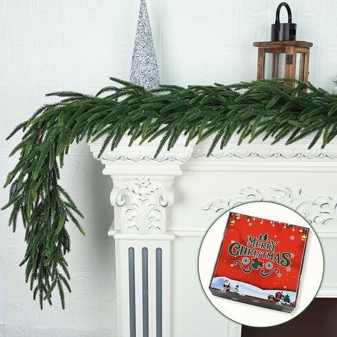 6FT Realistic Christmas Garland Pine Garland Real Touch Green Artificial Greenery Garland Artificial Pine Garlands,for Table Mantle Wall Indoor Outdoor Christmas All-Season Decorations in Saudi Arabia