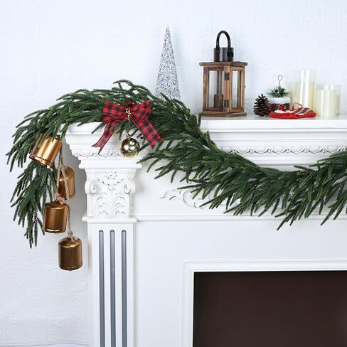 6FT Realistic Christmas Garland Pine Garland Real Touch Green Artificial Greenery Garland Artificial Pine Garlands,for Table Mantle Wall Indoor Outdoor Christmas All-Season Decorations in Saudi Arabia