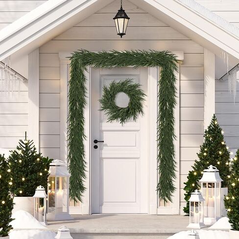 6FT Realistic Christmas Garland Pine Garland Real Touch Green Artificial Greenery Garland Artificial Pine Garlands,for Table Mantle Wall Indoor Outdoor Christmas All-Season Decorations in Saudi Arabia