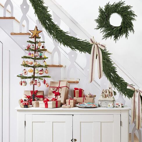 6FT Realistic Christmas Garland Pine Garland Real Touch Green Artificial Greenery Garland Artificial Pine Garlands,for Table Mantle Wall Indoor Outdoor Christmas All-Season Decorations in Saudi Arabia