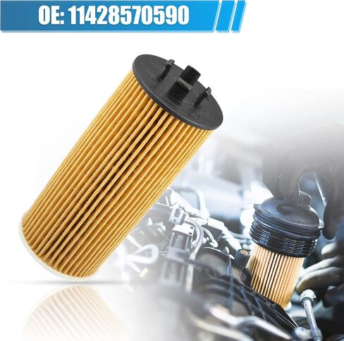 X AUTOHAUX 2 Pcs Engine Oil Filter Replacement 11428570590 11428575210 Oil Fuel Filter for Mini Cooper 1.5L 2014-2019 in Saudi Arabia