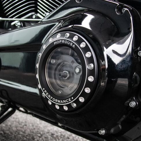 Transparent Black CNC Derby Cover Compatible with 2018 Sport Glide 2019-2024 Softail Fatboy Breakout Streetbob Clutch Cover (Black Transparent) in Saudi Arabia