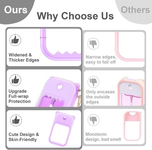 taessv Hand Sanitizer Spray Case for Touchland Silicone Touchland Case Keychain Cute Hand Sanitizer Spray Holder Compatible with Touchland Power Mist Gentle Mist Glow Mist, Glittery Pink in Kuwait