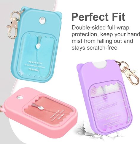 taessv Hand Sanitizer Spray Case for Touchland Silicone Touchland Case Keychain Cute Hand Sanitizer Spray Holder Compatible with Touchland Power Mist Gentle Mist Glow Mist, Glittery Pink in Kuwait