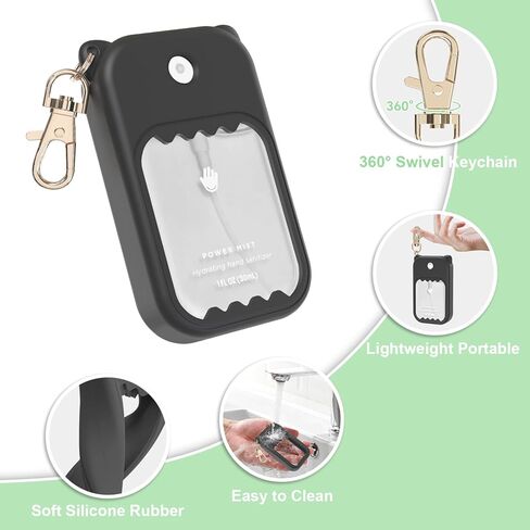 3 قطع من علبة رذاذ مطهر اليد من أجل Touchland Silicone Touchland Case Keychain لطيف حامل رذاذ مطهر اليد متوافق مع Touchland Power Mist Gentle Mist Glow Mist (الوردي والأرجواني والأزرق) in Kuwait