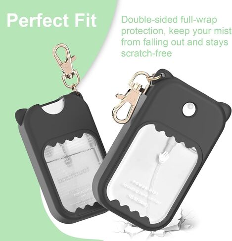 3 قطع من علبة رذاذ مطهر اليد من أجل Touchland Silicone Touchland Case Keychain لطيف حامل رذاذ مطهر اليد متوافق مع Touchland Power Mist Gentle Mist Glow Mist (الوردي والأرجواني والأزرق) in Kuwait