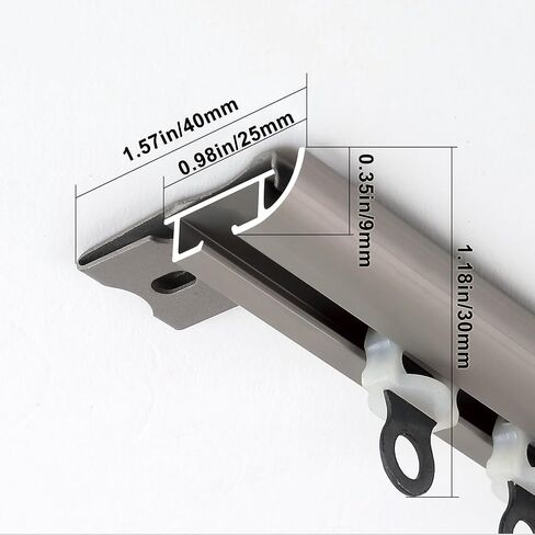 Aluminum Curtain Track Ceiling Or Wall Mount Curtain Rail System Slim Design for Privacy Living Room Room Divider,B-Ceiling Mount-2.8m(2 * 1.4m) in Saudi Arabia