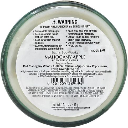 Bath & Body Works Mahogany Apple 3-Wick Scented Candle with a Cherry On Top Bar Soap in Saudi Arabia