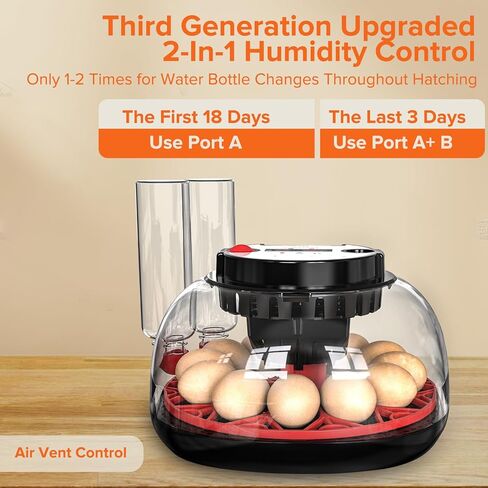 Incubators for Hatching Eggs, 12-24 Egg Incubator, Automatic Egg Turner with Temperature Control, Egg Candler, Auto Water Replenishment, Poultry Incubator for Hatching Chicken Quail Duck Parrot in Kuwait