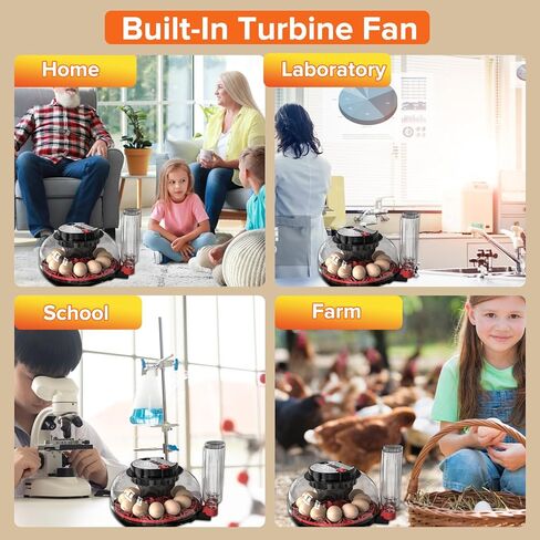 Incubators for Hatching Eggs, 12-24 Egg Incubator, Automatic Egg Turner with Temperature Control, Egg Candler, Auto Water Replenishment, Poultry Incubator for Hatching Chicken Quail Duck Parrot in Kuwait