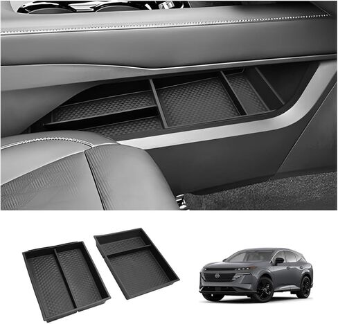 منظم وحدة التحكم المركزية السفلية LUWU 2025 Murano متوافق مع 2025 Nissan Murano SL/SV/Platinum Accessories مسند الذراع وحدة التحكم منظم مسند الذراع صينية إدراج مورانو 2025 الملحقات باللون الأسود، عبوة من قطعتين in Kuwait