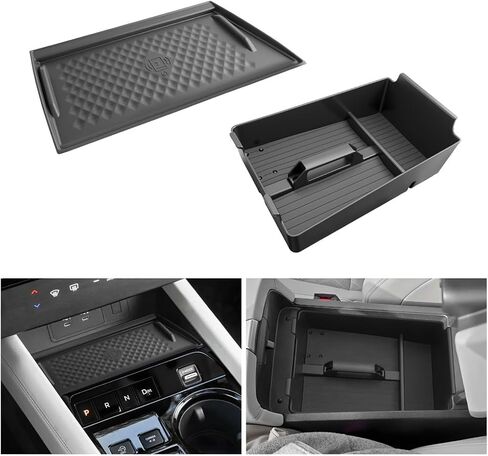 منظم وحدة التحكم المركزية السفلية LUWU 2025 Murano متوافق مع 2025 Nissan Murano SL/SV/Platinum Accessories مسند الذراع وحدة التحكم منظم مسند الذراع صينية إدراج مورانو 2025 الملحقات باللون الأسود، عبوة من قطعتين in Kuwait