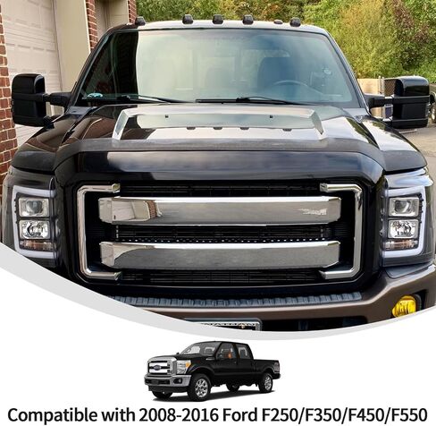 أغطية علامات سقف الكابينة من Linskip متوافقة مع Ford F250/F350/F450/F550 1999-2016، واقي ضوء الكابينة LED، الملحقات الخارجية (دخان داكن) in Kuwait