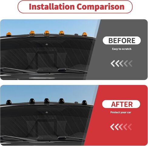 أغطية علامات سقف الكابينة من Linskip متوافقة مع Ford F250/F350/F450/F550 1999-2016، واقي ضوء الكابينة LED، الملحقات الخارجية (دخان داكن) in Kuwait
