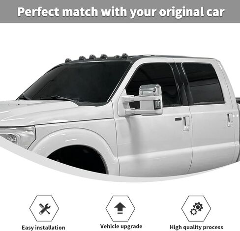 أغطية علامات سقف الكابينة من Linskip متوافقة مع Ford F250/F350/F450/F550 1999-2016، واقي ضوء الكابينة LED، الملحقات الخارجية (دخان داكن) in Kuwait