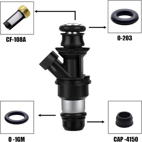Fuel Injector O-Rings Set 12pcs O-Ring Injector Rebuild Set Compatible with Universal Vehicle Model; 6 Upper Viton O-Rings & 6 Lower Viton O-Rings Universal Repair Kits in Saudi Arabia