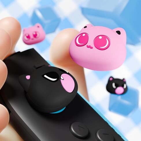 PlayVital Thumbs Cushion Caps Thumb Grip Caps for Nintendo Switch, Joystick Cover for Nintendo Switch Lite, Thumbstick Grips for OLED Joycon - PP & VV The Kitten - PP & VV The Winged Kittens in Saudi Arabia