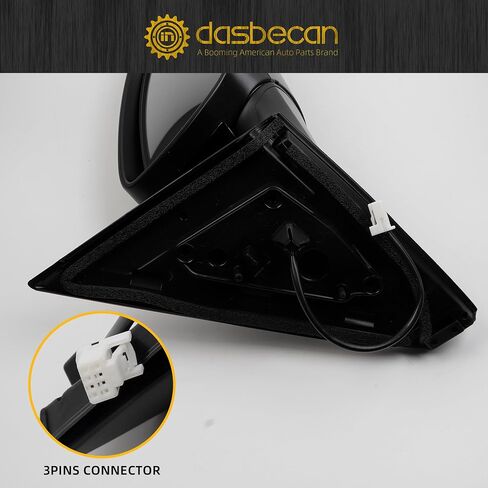 Dasbecan Right Passenger Side Mirror Compatible with Nissan Sentra 2020-2021 Non-Heated Manual Folding Power Adjustment Glass Black 3Pins Replace# NI1321326 963016LB0A in Saudi Arabia