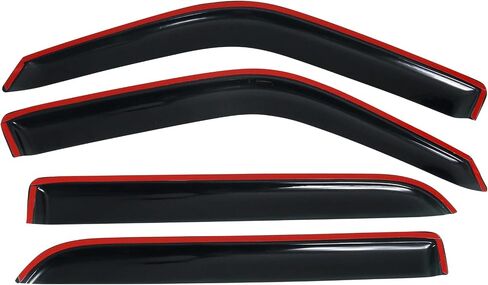 IKON MOTORSPORTS Tape On External Window Visor, Compatible with 1997-2017 Ford Expedition 1998-2017 Lincoln Navigator, Acrylic Smoke Tinted 4PCS Sun Rain Shade Guard Wind Vent Air Deflector in Saudi Arabia