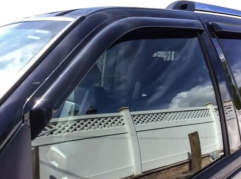 IKON MOTORSPORTS Tape On External Window Visor, Compatible with 1997-2017 Ford Expedition 1998-2017 Lincoln Navigator, Acrylic Smoke Tinted 4PCS Sun Rain Shade Guard Wind Vent Air Deflector in Saudi Arabia