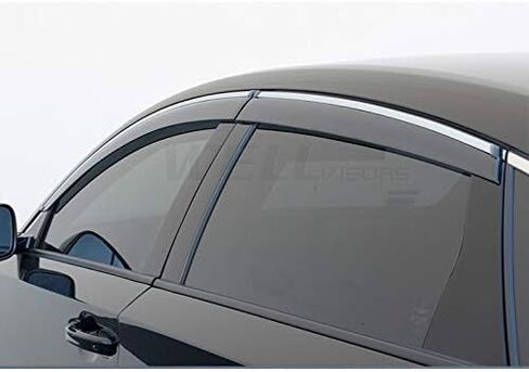 أقنعة نافذة WellVisors منحرفة للرياح متوافقة مع Honda 2018-2022 Accord Sedan مع واقيات مطر من الكروم 3-847HD040 in Saudi Arabia