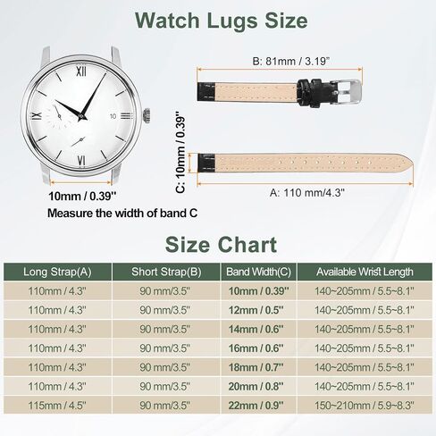 uxcell Leather Watch Bands for Men and Women, Quick Release Watch Strap Replacement, 10mm 12mm 14mm 16mm 18mm 20mm 22mm 24mm Flat Thin Elegant Leather Strap with Tools in Saudi Arabia