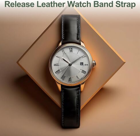 uxcell Leather Watch Bands for Men and Women, Quick Release Watch Strap Replacement, 10mm 12mm 14mm 16mm 18mm 20mm 22mm 24mm Flat Thin Elegant Leather Strap with Tools in Saudi Arabia