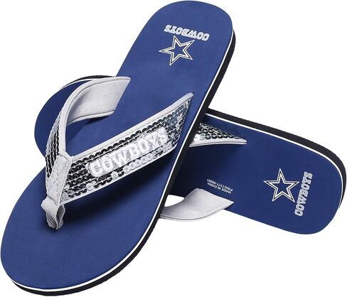 FOCO New York Jets NFL Womens Sequin Flip Flop - صغير - (7-8) in Saudi Arabia