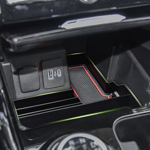 Front Center Console Organizer Compatible with Ford Explorer 2020 2021 2022 2023 2024 Interior Accessories, Middle Armrest Storage Box Compartment Divides Insert Tray (Not Fit 2025), Red in Saudi Arabia