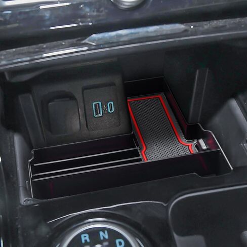Front Center Console Organizer Compatible with Ford Explorer 2020 2021 2022 2023 2024 Interior Accessories, Middle Armrest Storage Box Compartment Divides Insert Tray (Not Fit 2025), Red in Saudi Arabia