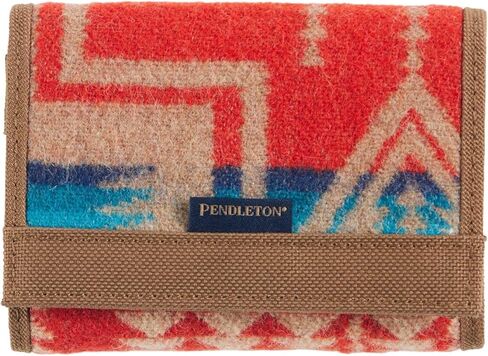 محفظة Pendleton ثلاثية الطي مع حماية RFID، نمط صوف مع زخرفة جلدية، 3 × 4.5 بوصة (فيروزي) in Saudi Arabia