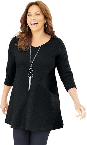 Women's Plus Size Spliced Cable Tunic in Saudi Arabia