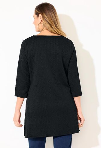Women's Plus Size Spliced Cable Tunic in Saudi Arabia