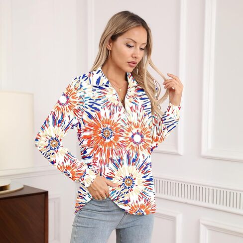 Women's Fall Long Sleeve Casual Tunic Tops Trendy Loose Blouses Lapel Half Zip T Shirt 2025 in Saudi Arabia
