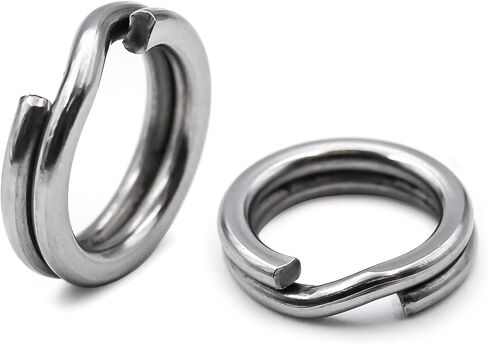 Fishing Split Rings - 100Pcs Stainless Steel Lure Ring for Link Fishing Hooks Heavy Duty Saltwater Terminal Tackle Connector(Size 2#) in Kuwait