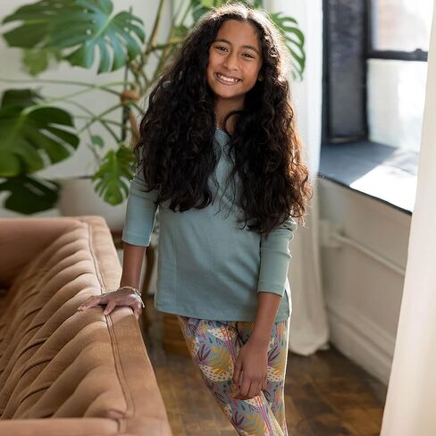 تي شيرت Mightly Girls مصنوع من القطن العضوي بأكمام طويلة ورقبة واسعة مضلعة وفقًا لمعايير التجارة العادلة in Kuwait