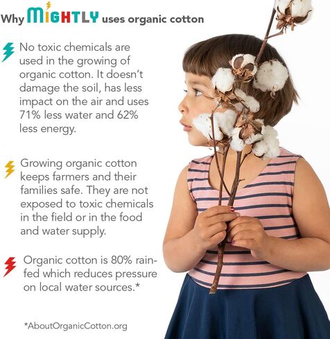 تي شيرت Mightly Girls مصنوع من القطن العضوي بأكمام طويلة ورقبة واسعة مضلعة وفقًا لمعايير التجارة العادلة in Kuwait