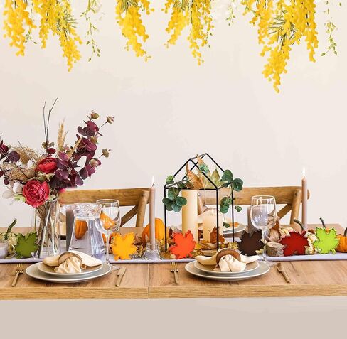 Gift Boutique Thanksgiving Fall Wooden Maple Leaf Table Block Set of 6 Autumn Decorative Leaves Sign Blocks for Tiered Tray Centerpieces & Home Decor in Saudi Arabia