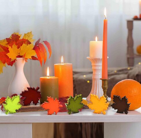 Gift Boutique Thanksgiving Fall Wooden Maple Leaf Table Block Set of 6 Autumn Decorative Leaves Sign Blocks for Tiered Tray Centerpieces & Home Decor in Saudi Arabia