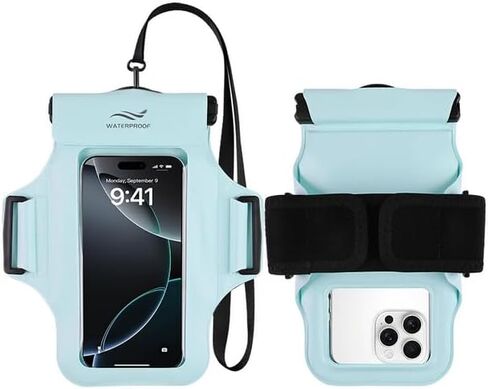2-in-1 Underwater Waterproof Phone Pouch &Phone Armband for Phones up to 6.7", IPX8 Floating Waterproof Phone Case with Detachable Strap, Dry Bags Waterproof, Beach Vacation Essentials in Saudi Arabia