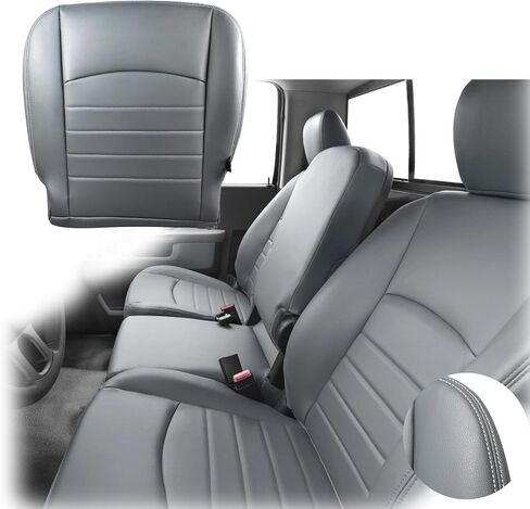 Front Bottom Seat Cover Leather |Compatible with 2013 2014 2015 2016 2017 2018 Dodge Ram 1500 2500 3500 4500 5500 Work Truck ST, OEM Replacement, Breathable, Gray, (Driver Bottom) in Saudi Arabia