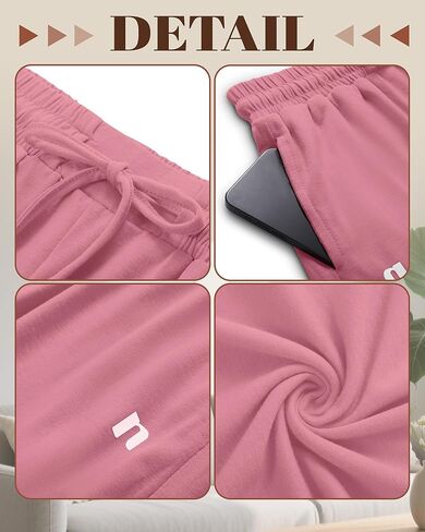 Neer 3 Pack Women's Wide Leg Palazzo Pants, Lounge High Waisted Pants Casual Pajama Bottoms Trouser with Drawstring Pockets in Kuwait