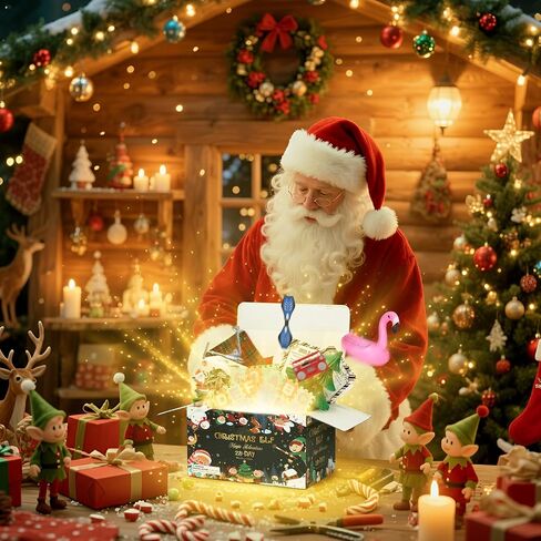 طقم قزم عيد الميلاد لمدة 28 يومًا، هدايا عشاق قزم عيد الميلاد والعد التنازلي لعيد الميلاد لعام 2024، وبطاقات قزم ودعائم وإكسسوارات مع صندوق هدايا لتزيين العطلات، وهدايا حفلات عيد الميلاد. in Kuwait