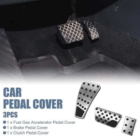 X AUTOHAUX 3pcs Brake Pedal Pad Gas Accelerator Pedal Cover Clutch Pedal Cover for Dodge for Ram 2011-2018 in Saudi Arabia